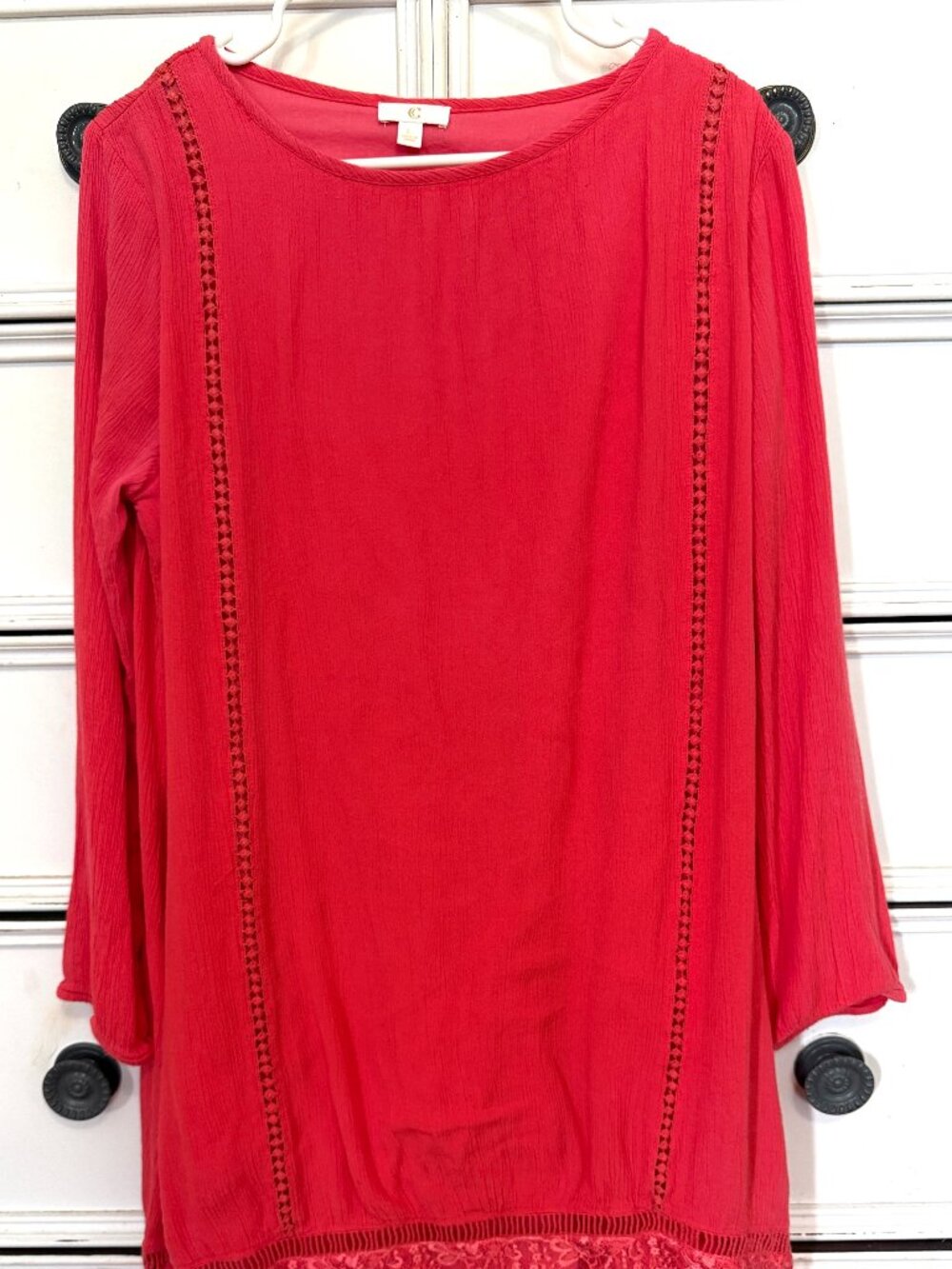 C cotton pink dress with lace Size large
